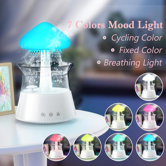 Humidifier with Remote Waterfall Lamp